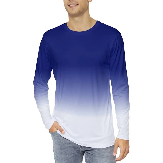 Ombre Tie Dye Unisex Long Sleeve Tshirt