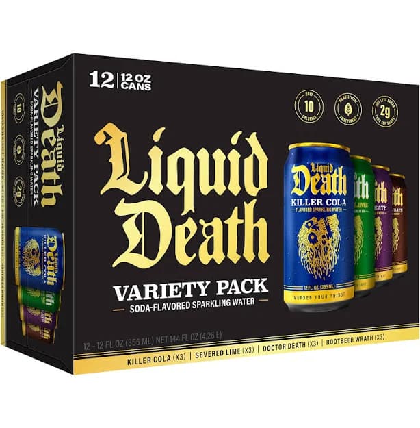 Liquid Death Variety Pack Soda Flavored Sparkling Water