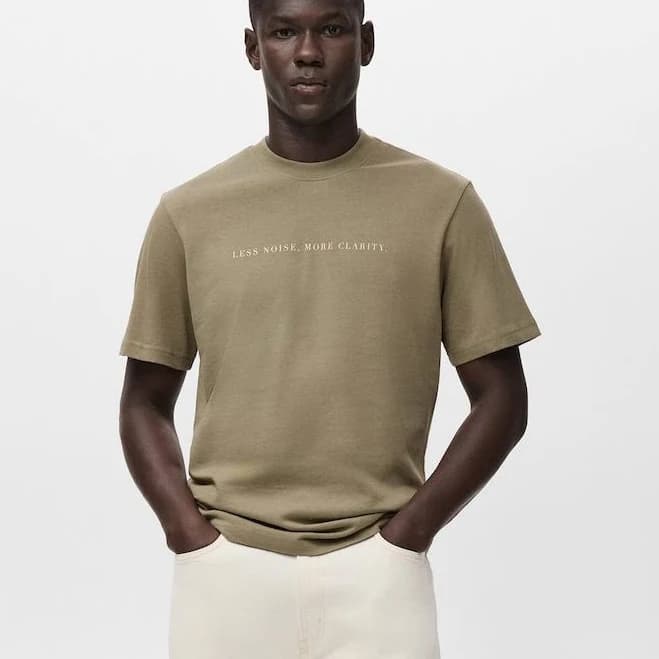 MANGO Men's Cotton T-Shirt