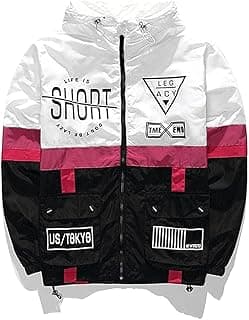 Men's Lightweight Windbreaker Jacket Casual Zip Up Jackets With Hooded