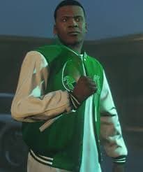 GTA 5 Franklin Adamim Green Varsity Jacket - Jacketmadness