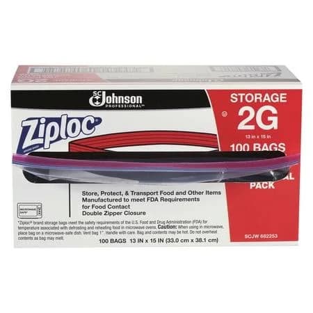 Ziploc Double Zipper Storage Bags 2 Gallon