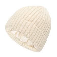Anna-Kaci Women's Ribbed Knit Beanie Hat with Satin Lining and Folded Cuff - Beige : Target
