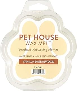 One Fur All Pet House Wax Melts - Vanilla Sandalwood Pack of 2 - Odor Eliminating, Long-Lasting Scented Wax Melts - Pet-Friendly, Natural