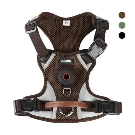 Noyafa Dog Harness with AirTag Holder No Choke No Pull Dog Harness,Reflective,Adjustable Soft Padded Pet Vest with Handle Dog Harness for Small to