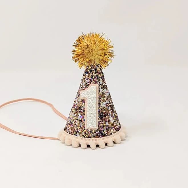 Little Blue Olive 1st Birthday Confetti Party Hat