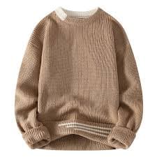 Men Vintage Twist Sweater Round Neck Male Fit Knitted Pullover Loose Sweaters | eBay