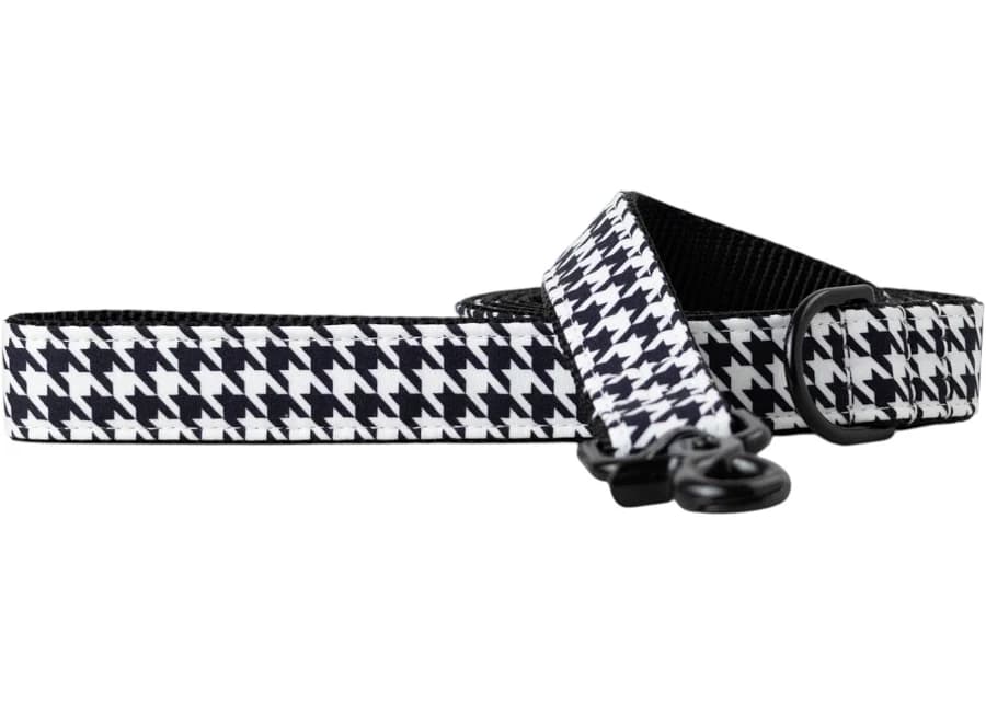 Black & White Houndstooth Dog Leash