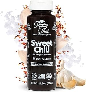 Pretty Thai Sweet Chili Sauce, Gluten Free Certified Non-GMO Authentic Vegan Stir Fry, BBQ Condiment, Dipping Sauce, Rice Seasoning, 100% Natural