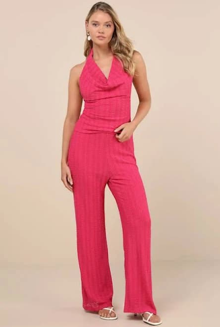 Lulus Textured High-Rise Pants