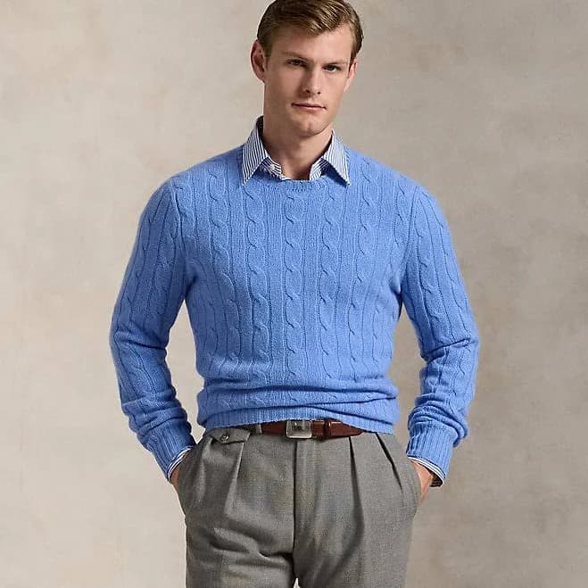 Polo Ralph Lauren Men's Cable-Knit Cashmere Sweater