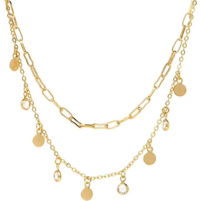 Modern Double Layered Paperclip Chain Necklace