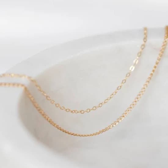14K Gold Filled Sterling Silver Cable or Curb Chain Necklace