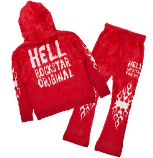 Rockstar Original Toshio Stacked Flare Knitted Mohair Track Set