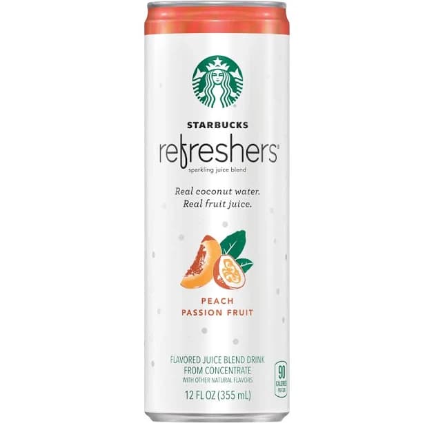 Starbucks Refreshers Peach Passion Fruit Juice Blend Drink