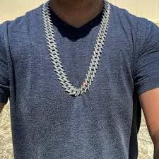 Bling Cartel Men's Spike Chain Iced Hip Hop Necklace Silver Tone Spiked 30" Inch x 25MM Thick | Amazon.com