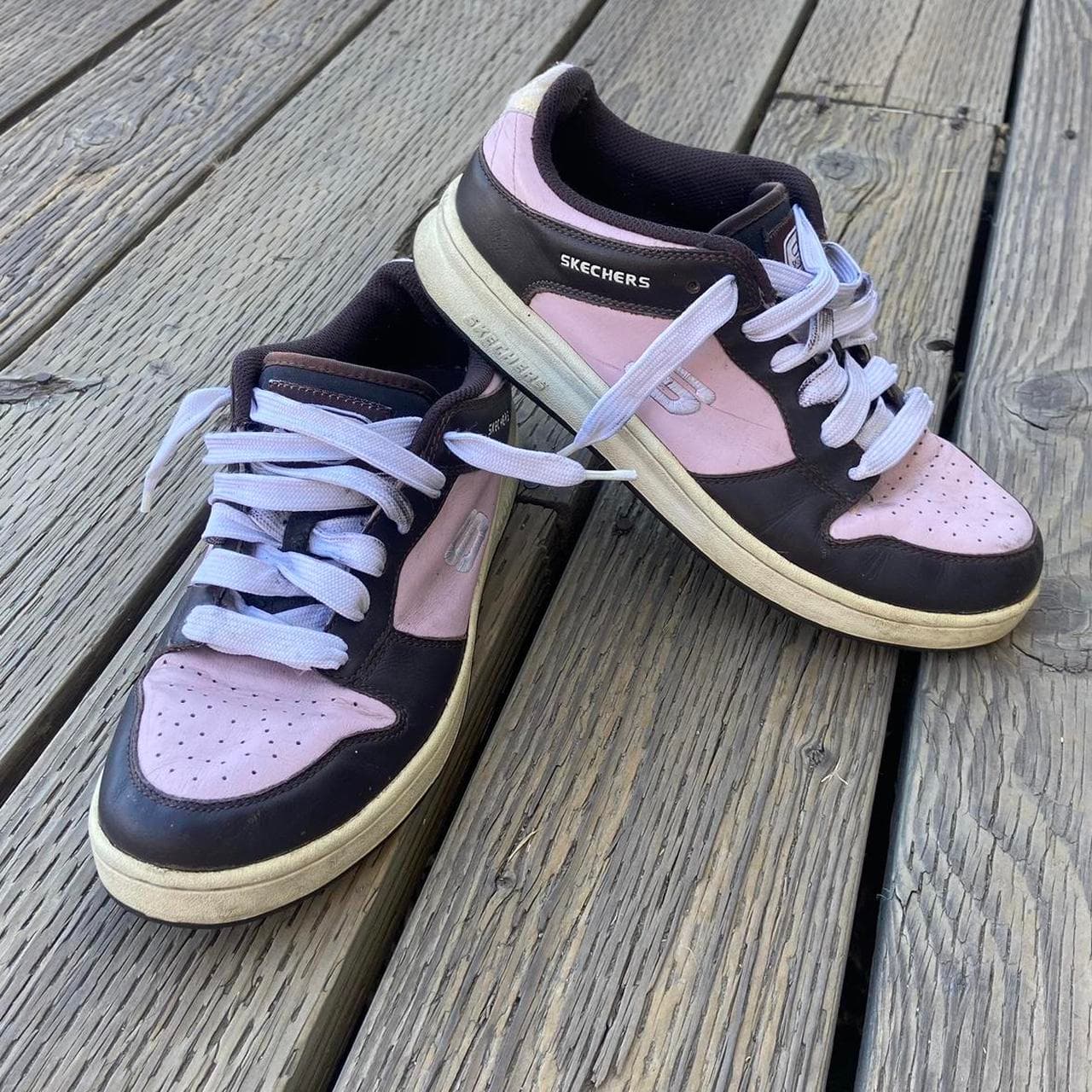 Iconic Y2K brown and pink chunky sketchers Sick... | Depop