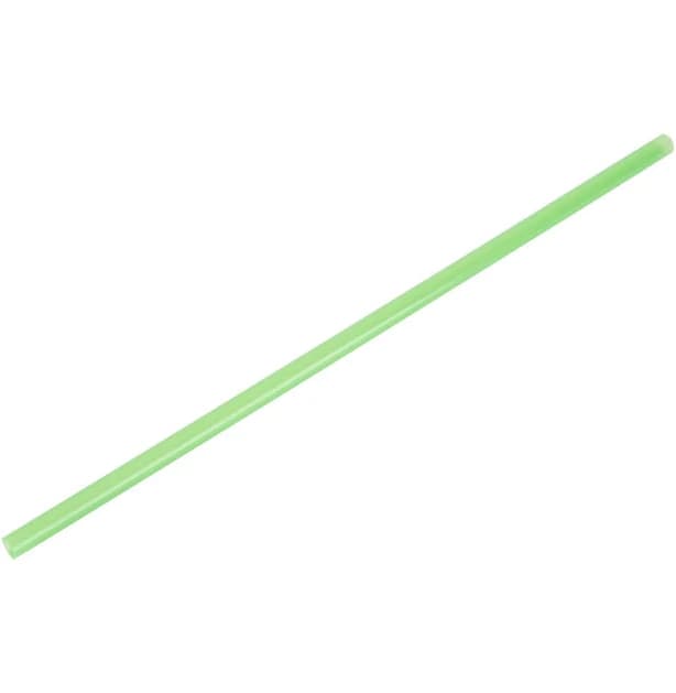 10" Green Unwrapped Straw 500/Pack