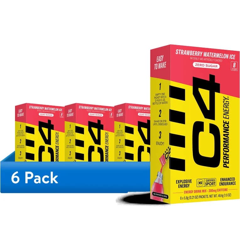C4 Performance Energy Powder Mix Strawberry Watermelon Ice 8 Pack