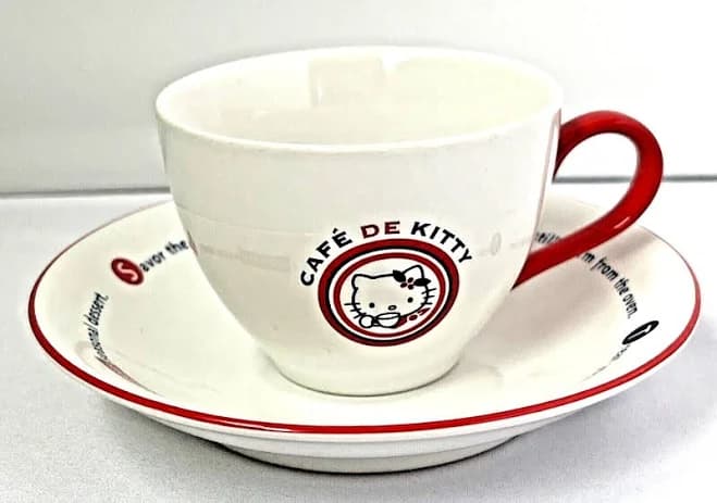 Sanrio Hello Kitty Cafe De Kitty Demitasse Cup & Saucer Ceramic
