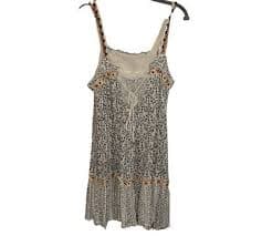 Free People Boarderline Tank Dress Linen Blend Ivory Size Medium | eBay