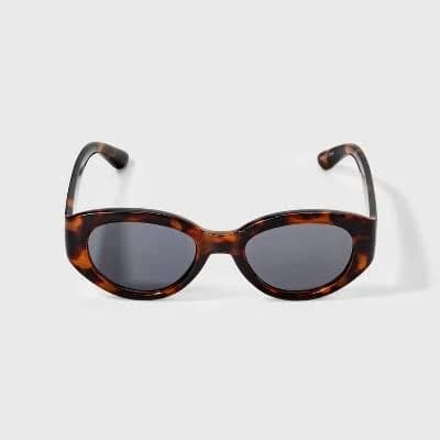 A New Day Women's Oval Tortoise Shell Sunglasses