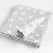 Grey Chenille Dot Stroller Blanket