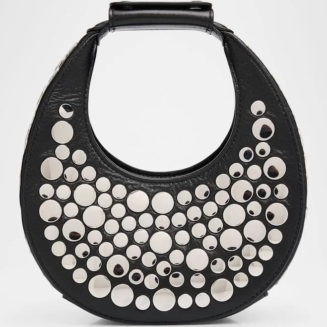 STAUD Women's Goodnight Moon Studded Leather Top-Handle Bag