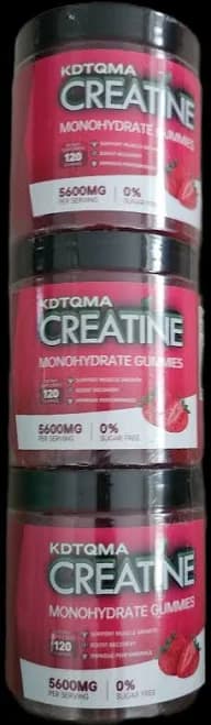 3x Creatine Monohydrate Gummies 5600mg Strawberry Flavored 120ct Each