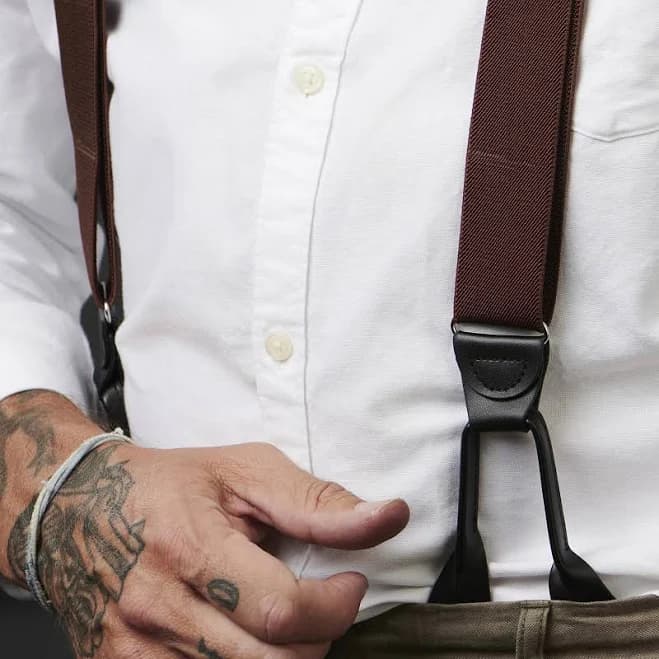 Wide Split Button Braces for Men