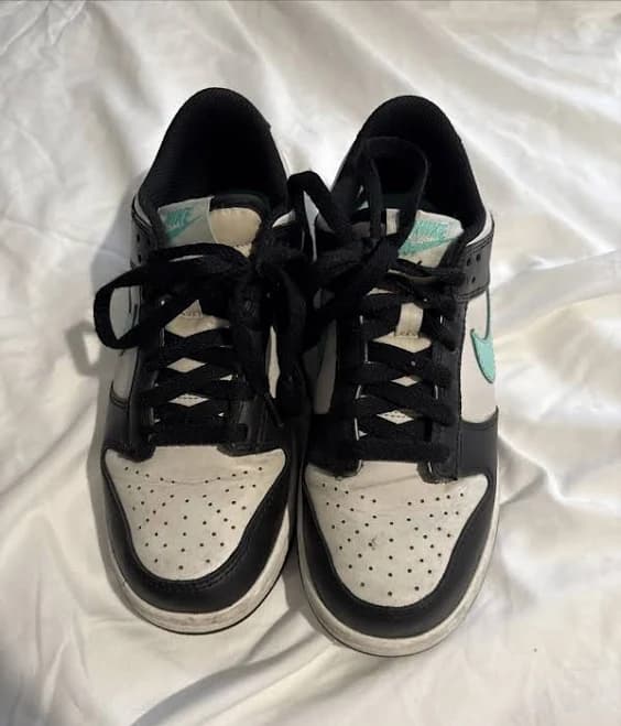 Black, White And Teal Nike Dunks