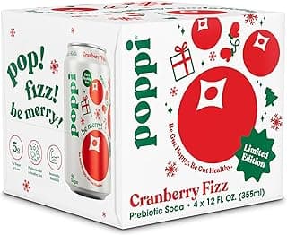 Cranberry Fizz Prebiotic Soda 4Pk Cans, 12 Fz