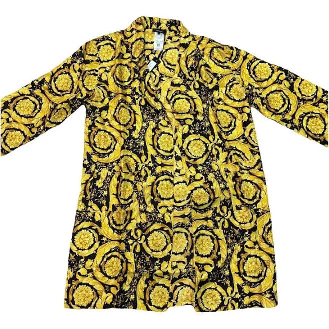Versace Silk Baroque Print Dressing Gown L International