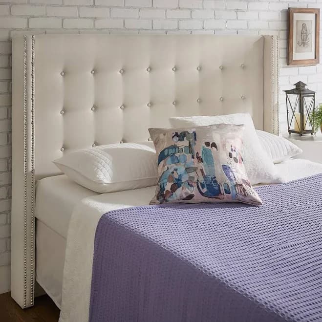 Inspire Q Bold Nailhead Wingback Button Tufted Headboard