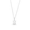 Elongated Cushion-Shaped Lab-Created Opal and White Lab-Created Sapphire Drop Pendant in Sterling Silver | Zales Outlet