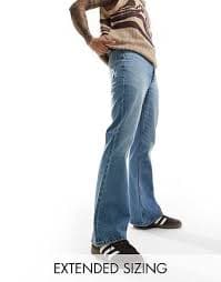 ASOS DESIGN vintage flared jeans in light wash blue | ASOS
