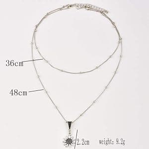 Amazon.com: Anglacesmade Bohemia Layered Choker Necklace Flower Necklace Sunflower Charm Pendant Necklace Beaded Choker Multilayer Station Chain for Women: Clothing, Shoes & Jewelry