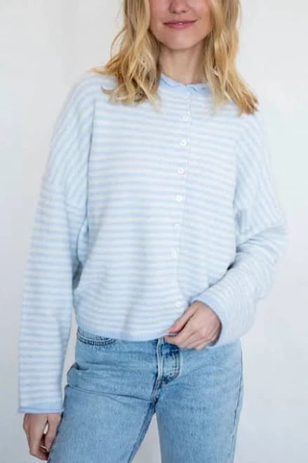 Neutral Ground Haven Mini Striped Cardigan