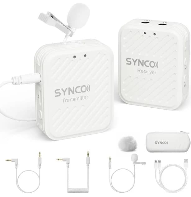 Synco Wireless Lavalier Microphone White, Microfonos Inalambricos