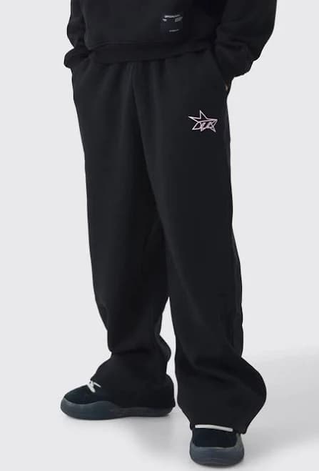 Men's boohooman Wide Leg Star Printed Sweatpants