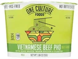 One Culture Foods Vietnamese Beef Pho Noodle Cup