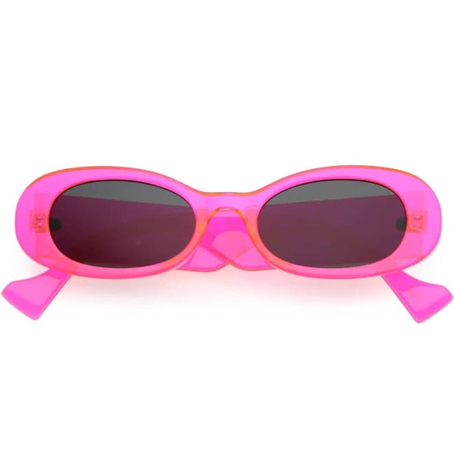 Retro Rounded Thick Rimmed Oval Sunglasses