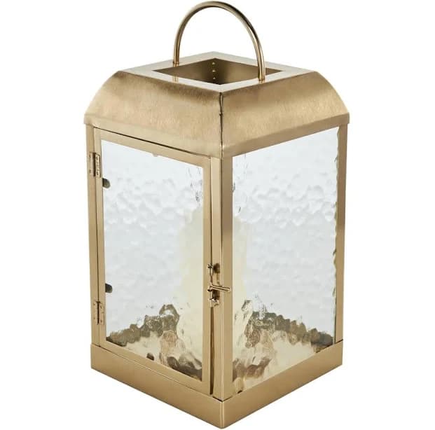 Decmode Gold Metal Candle Lantern