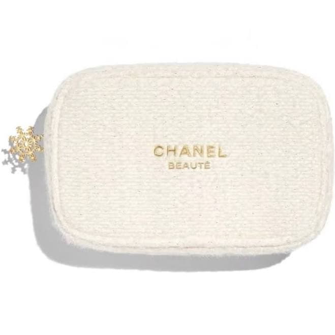 Chanel White And Gold Beauty Case