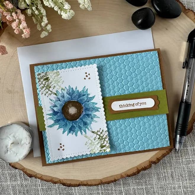 Blue Sunflower Card Kit, DIY Thinking of You Cards