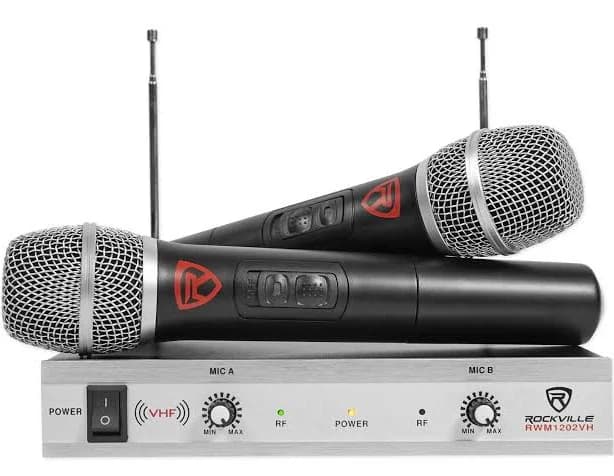 Rockville RWM1202VH VHF Wireless Dual Handheld Microphone System