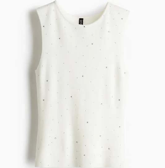 H&M Ladies Rhinestone-embellished Vest Top