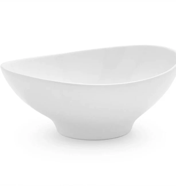 Sur La Table .875 inch White Porcelain Swoop Bowl
