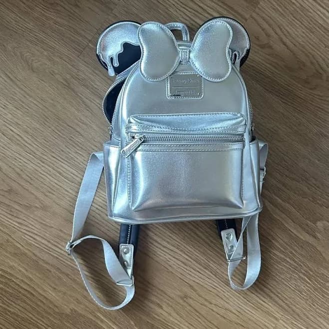 Loungefly Silver Metallic Platinum Mini Mickey Backpack - Women's