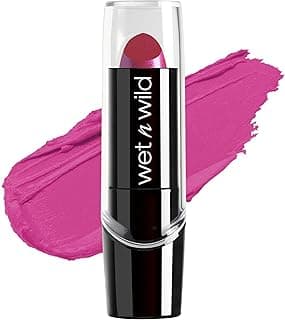 wet n wild Silk Finish Lipstick, Hydrating Rich Buildable Lip Color, Formulated with Vitamins A,E, & Macadamia for Ultimate Hydration, Cruelty-Free & Vegan - Fuchsia with Blue Pearl